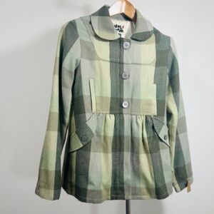 Womans GREEN PLAID BUTTON AND ZIP UP VOLCOM